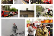 مهار آتش‌سوزی سقف شیروانی ۳ منزل مسکونی در شیراز