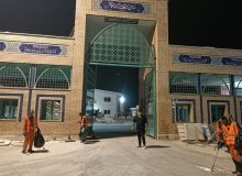 آغاز عملیات نظافت و آماده‌سازی موکب احمد بن موسی (ع) در مرز شلمچه توسط شهرداری شیراز