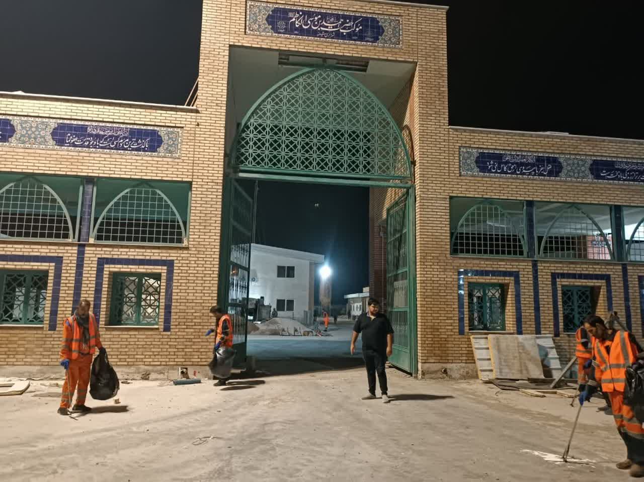 آغاز عملیات نظافت و آمادهسازی موکب احمد بن موسی (ع) در مرز شلمچه توسط شهرداری شیراز