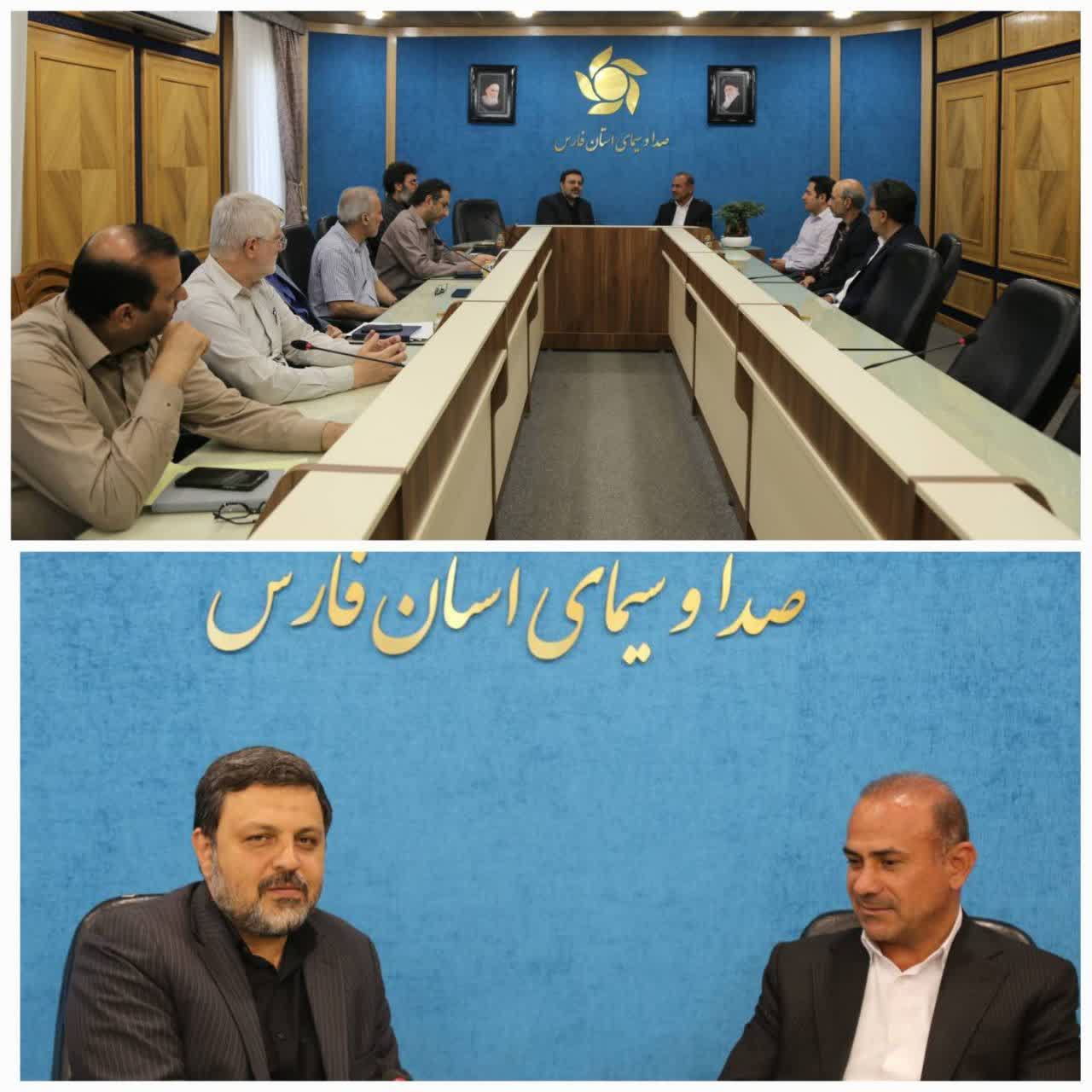 نشست مشترک رئیس ورزش و جوانان و مدیرکل صداوسیمای فارس برای آمادهسازی ورزشگاه پارس